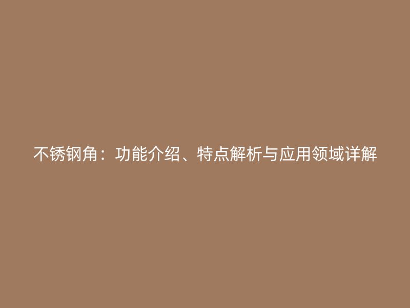 不銹鋼角:功能介紹、特點(diǎn)解析與應(yīng)用領(lǐng)域詳解